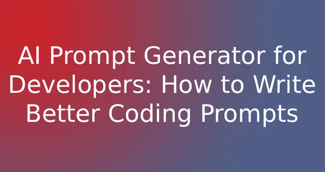 AI Prompt Generator for Developers: How to Write Better Coding Prompts