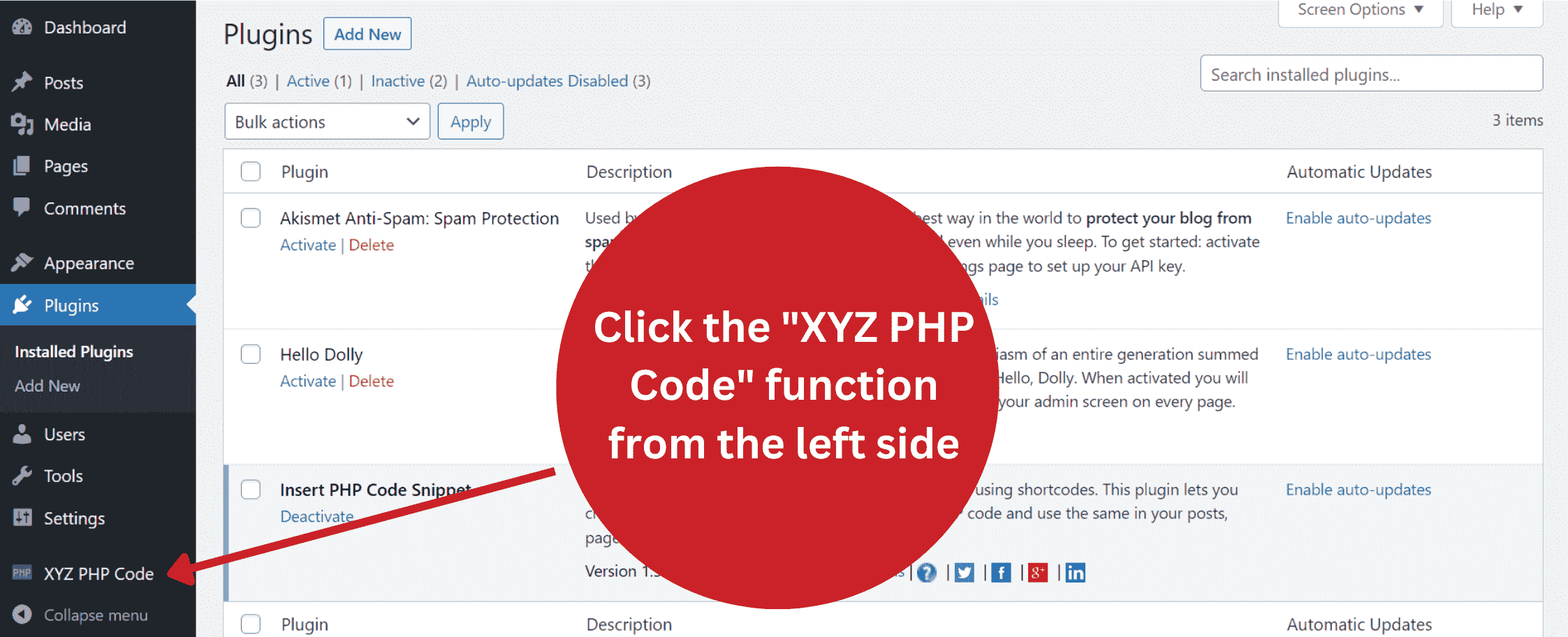 Insert PHP Code Snippet plugin Setting